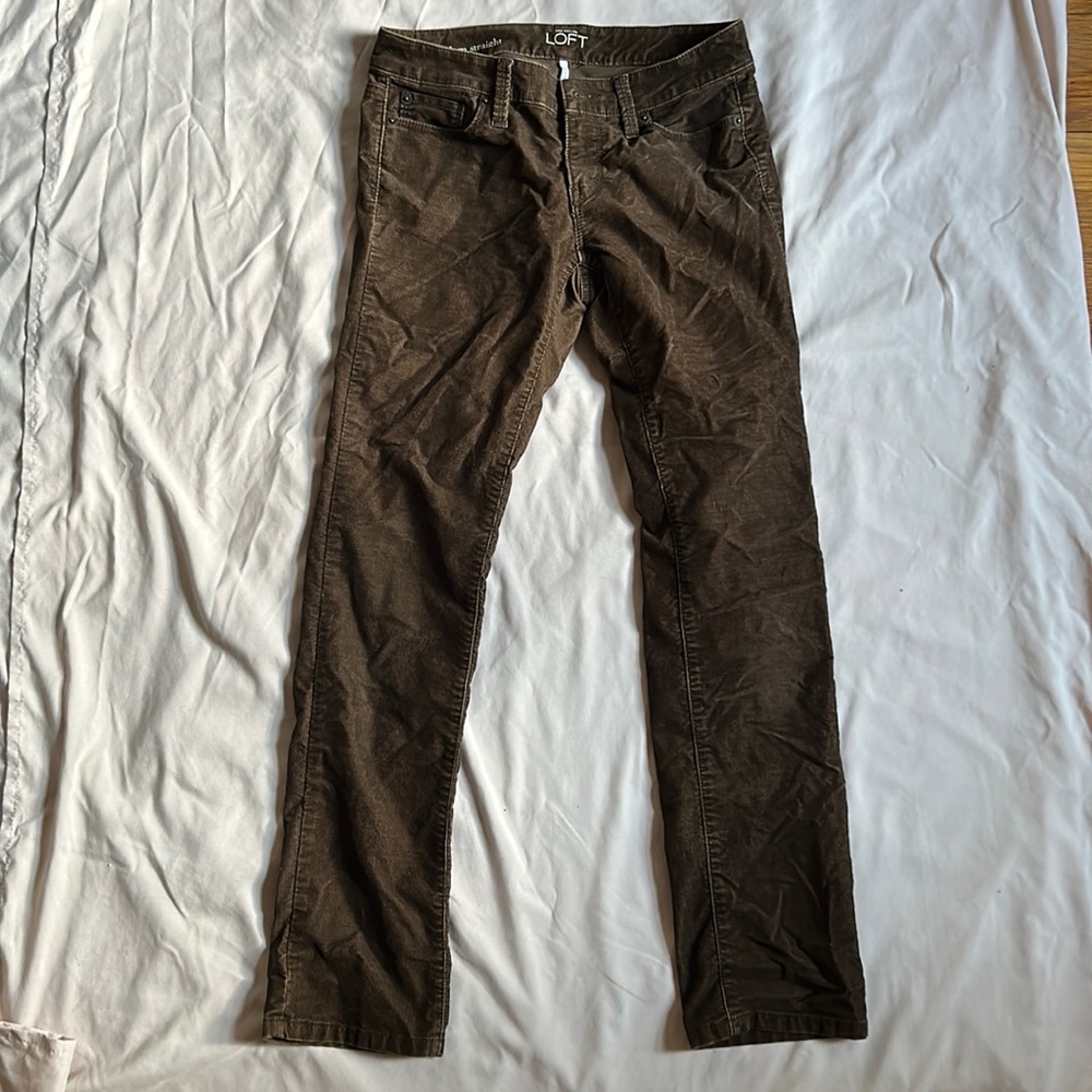 Ann Taylor Loft Modern Straight Brown Corduroy Pants